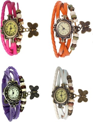 NS18 Vintage Butterfly Rakhi Combo of 4 Pink, Purple, Orange And White Watch  - For Women   Watches  (NS18)