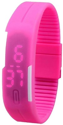 Pappi Boss Unisex Sporty Rubber Magnet Cute Pink Silicone Jelly Slim Sports Led Band Smart Digital Watch  - For Boys   Watches  (Pappi Boss)
