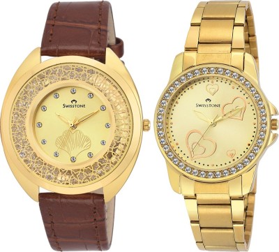 Swisstone LR051-GOLD & JEWELS-LR310-GOLD Analog Watch  - For Women   Watches  (Swisstone)
