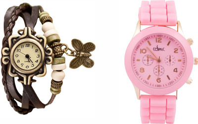 

COSMIC WOMEN BRACELET WATCH HAVING VINTAGE BUTTERFLY PENDENT WITH GIRLS ANALOG WATCH ANTI8765 Watch - For Women