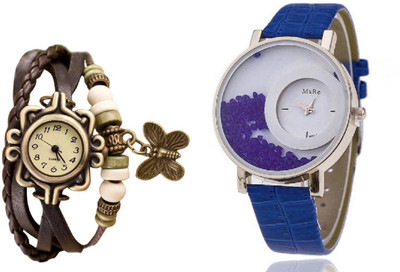 

MxRe Brown-Blue-Wrist Watch - For Women