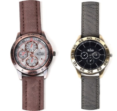 Deimos Classy Combination Chocolate Brown-Grey Combo Round Watch  - For Men   Watches  (Deimos)