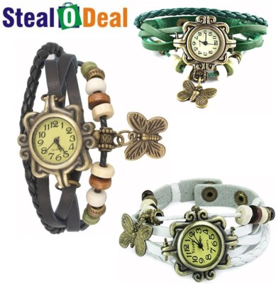 Stealodeal Set of Vintage Style Butterfly Watch  - For Boys   Watches  (Stealodeal)