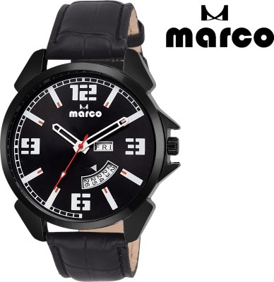 Marco DAY AND DATE 2014-BLK-BLK Analog Watch  - For Men   Watches  (Marco)
