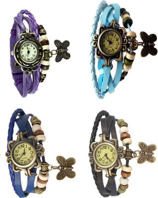 

Kissu Vintage Rakhi Combo of 4 Purple, Blue, Sky Blue And Black Watch - For Women