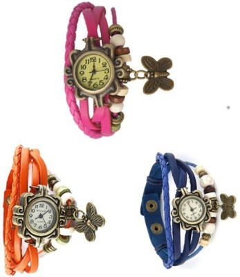 Felizo Pink, Orange & Blue Vintage offer watch Analog Watch  - For Women   Watches  (Felizo)
