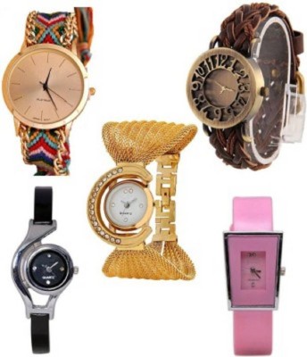 SPINOZA glory mutlicolor fancy watches and geneva watch set of 5 watches for girls Analog Watch  - For Women   Watches  (SPINOZA)