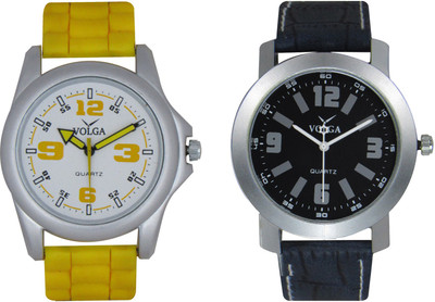 

Volga Branded Leather Quality Designer Dial Diwali Special Combo125 Designer Sport Looks WaterProof Mens Watch Watch - For Men