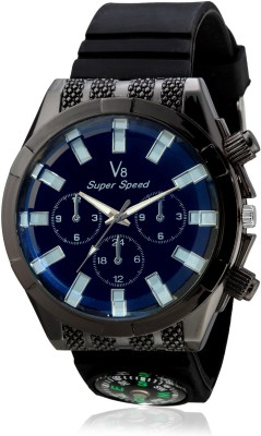 V8 Veteran Blue Ray Glass Superspeed Analog Watch  - For Men   Watches  (V8)