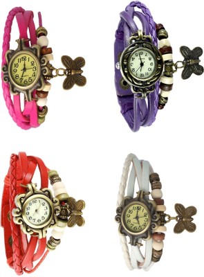 NS18 Vintage Butterfly Rakhi Combo of 4 Pink, Red, Purple And White Watch  - For Women   Watches  (NS18)