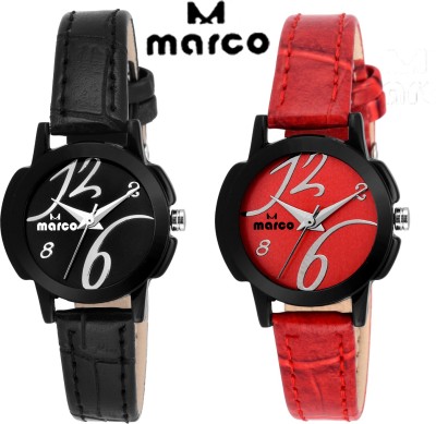 Marco elite ladies combo2008 black red Analog Watch  - For Women   Watches  (Marco)