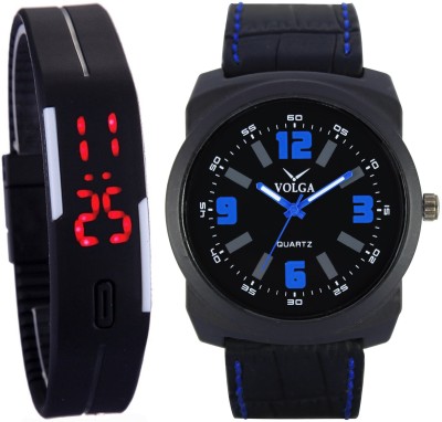Volga Digital LED�Fancy Look Kids With Dad New Latest Branded Collection Young Boys Lather Designer belt With Best Offers Super32 Mens Leather Sport Analog-Digital Watch  - For Men   Watches  (Volga)