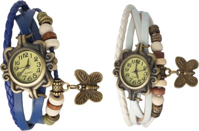 NS18 Vintage Butterfly Rakhi Watch Combo of 2 Blue And White Analog Watch  - For Women   Watches  (NS18)
