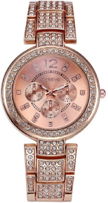 Geneva Platinum Big Size Studded GP-279 Analog Watch  - For Women   Watches  (Geneva Platinum)