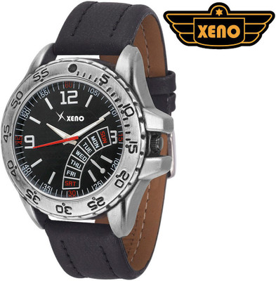 Xeno BN_C10D28_OLD Date Day Chronograph Pattern Black Leather Black Dial New Look Fashion Stylish Modish Analog Watch For Boys