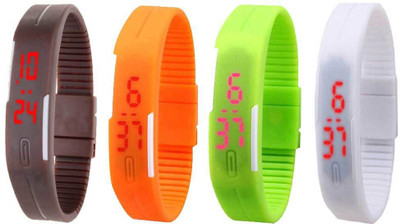 

Kissu Led Magnet Band Combo of 4 Brown, Orange, Green And White Watch - For Men & Women