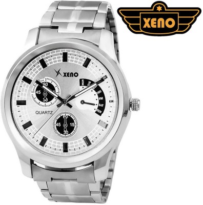 Xeno BN_C2D2_OLD Date Day Chronograph Pattern Silver Metal Silver Dial New Look Fashion Stylish Modish Watch  - For Boys   Watches  (Xeno)