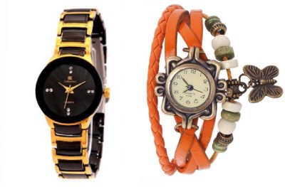 IIK Collection Gold-Orange Analog Watch  - For Women   Watches  (IIK Collection)