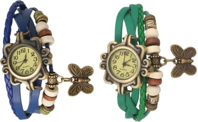 NS18 Vintage Butterfly Rakhi Watch Combo of 2 Blue And Green Analog Watch  - For Women   Watches  (NS18)