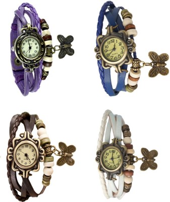 NS18 Vintage Butterfly Rakhi Combo of 4 Purple, Brown, Blue And White Watch  - For Women   Watches  (NS18)
