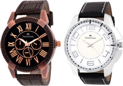 

SWISSTONE GR024-BLK-CR & GR023-WHT-BLK Watch - For Men
