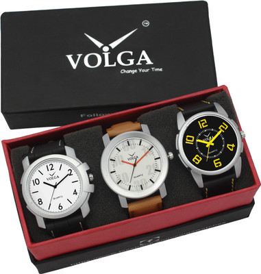 Volga VLW05-12-25-27 Mens Leather Belt Combo With Designer Stylish Branded Gorgeous box Analog Watch  - For Men   Watches  (Volga)