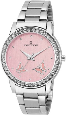 Decode Ladies Crystal Studded 21-030 pink Analog Watch  - For Women   Watches  (Decode)