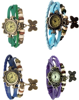 NS18 Vintage Butterfly Rakhi Combo of 4 Green, Blue, Sky Blue And Purple Analog Watch  - For Women   Watches  (NS18)
