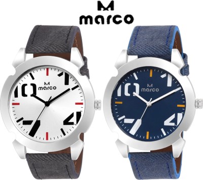 Marco elite 1001 slv blue combo Analog Watch  - For Men   Watches  (Marco)