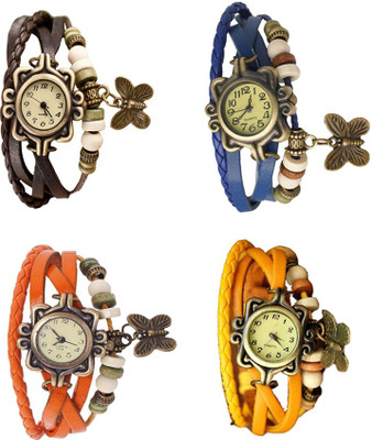 

NS18 Vintage Butterfly Rakhi Combo of 4 Brown, Orange, Blue And Yellow Watch - For Women