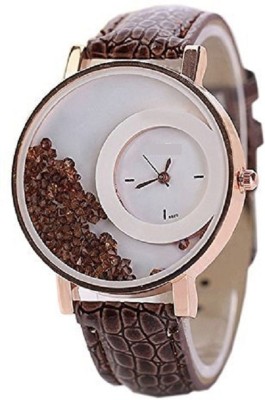 Pappi Boss Mxre Brown Leather Strap Movable Beads Designer Bracelet Jewellery Fashion Analog Watch  - For Women   Watches  (Pappi Boss)