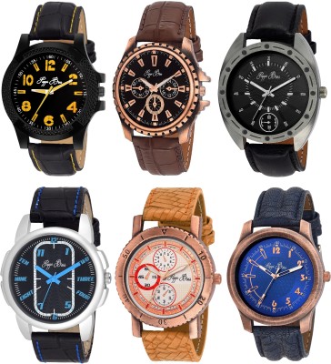 Pappi Boss Premium Quality Assured Pack of 6 Leather Analog Watch  - For Men   Watches  (Pappi Boss)