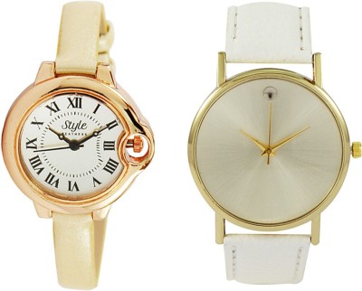 Style Feathers SFCTRDCREAM&SDWHITE-001 Analog Watch  - For Women   Watches  (Style Feathers)