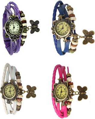 

Kissu Vintage Rakhi Combo of 4 Purple, White, Blue And Pink Watch - For Women
