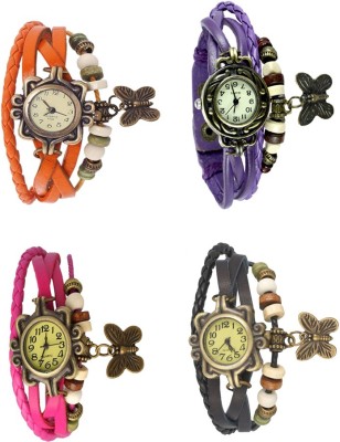 NS18 Vintage Butterfly Rakhi Combo of 4 Orange, Pink, Purple And Black Watch  - For Women   Watches  (NS18)