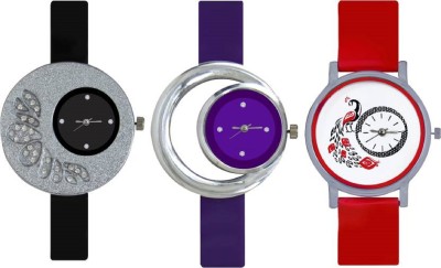 Keepkart KK Black Purple White Multicolour Cool Watches Combo Watch  - For Girls   Watches  (Keepkart)