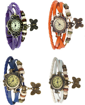 

Kissu Vintage Rakhi Combo of 4 Purple, Blue, Orange And White Watch - For Women