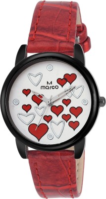 Marco ELITE MR-LR-A17 HEARTS BLK RED Analog Watch  - For Women   Watches  (Marco)