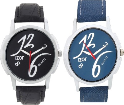 iZor Stylish Combo of Denim Blue & Black Watch  - For Men   Watches  (iZor)