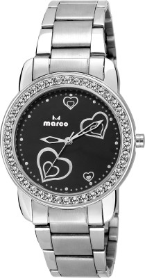Marco DIAMOND MR-LR 8000 BLACK-CH Analog Watch  - For Women   Watches  (Marco)