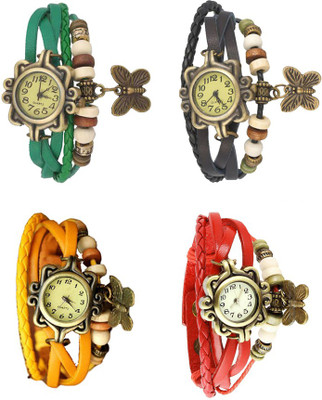 

Kissu Vintage Rakhi Combo of 4 Green, Yellow, Black And Red Watch - For Women