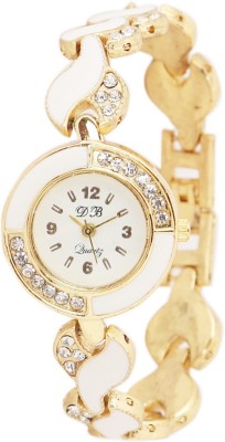 DB Gold White Diamond Studded Watch  - For Women   Watches  (DB)