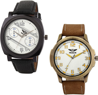 

Rock RK1SLWR08 Combo New Stylish Leather Casual Wrist Watch - For Men