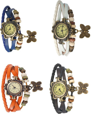 

Kissu Vintage Rakhi Combo of 4 Blue, Orange, White And Black Watch - For Women