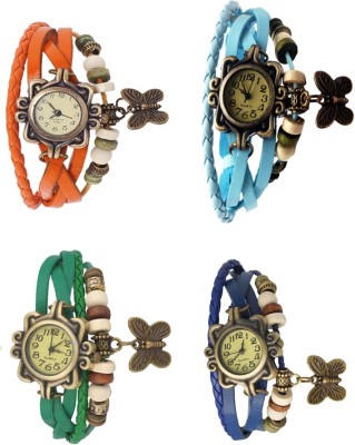 NS18 Vintage Butterfly Rakhi Combo of 4 Orange, Green, Sky Blue And Blue Watch  - For Women   Watches  (NS18)