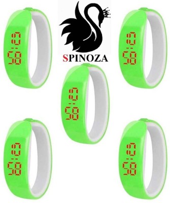 SPINOZA green digital stylish attarctive watch set of 5 Digital Watch  - For Boys   Watches  (SPINOZA)