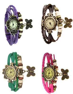 

Kissu Vintage Rakhi Combo of 4 Purple, Green, Brown And Pink Watch - For Women