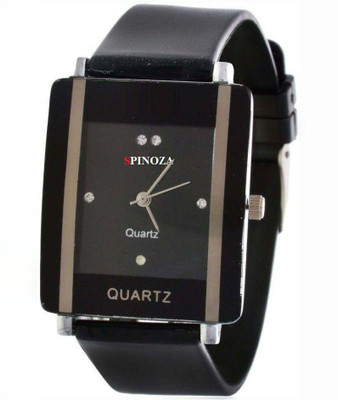 

SPINOZA black beautiful square rubber belt Watch - For Girls