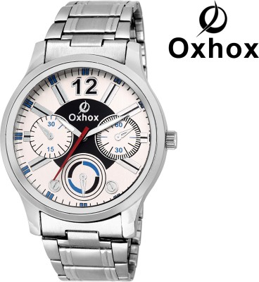 Oxhox WHITE CHRONOGRAPH PATTERN Analog Watch Watch  - For Men   Watches  (Oxhox)