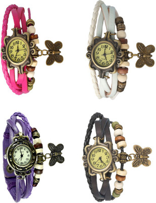 

Kissu Vintage Rakhi Combo of 4 Pink, Purple, White And Black Watch - For Women
